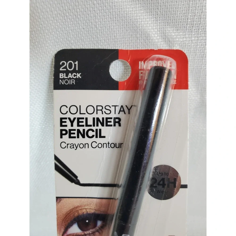 Revlon ColorStay Eyeliner Pencil 201 Black Waterproof 24HR Smudger Sharpener NEW
